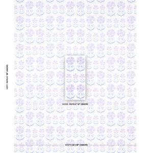 Schumacher Anjuna Floral Linen Print Fabric 180482 / Lilac