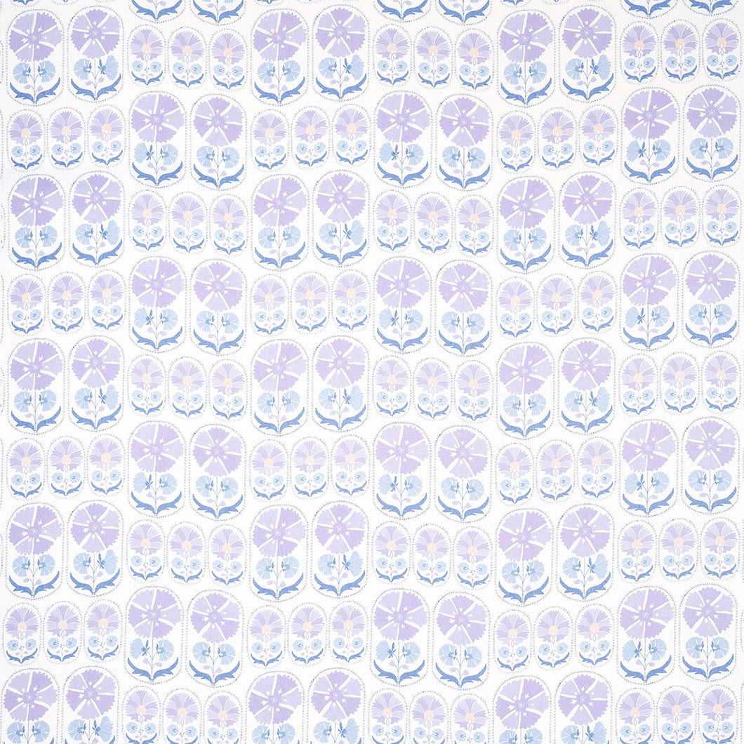 Schumacher Anjuna Floral Linen Print Fabric 180482 / Lilac