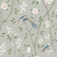 Load image into Gallery viewer, Schumacher Paradise Birds Wallpaper 1903 / Mineral Shimmer