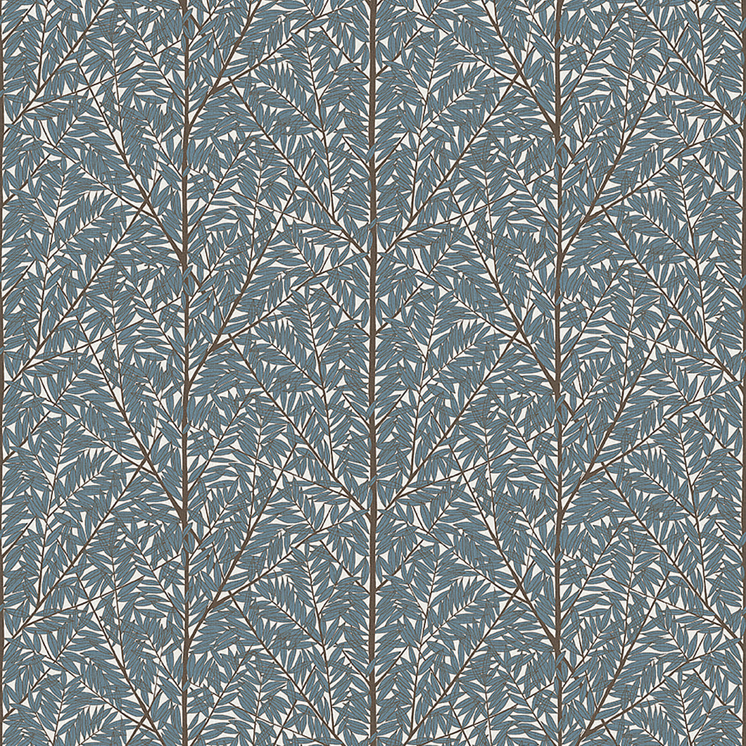Schumacher Korgpil Mural Wallpaper 1957 / Blue