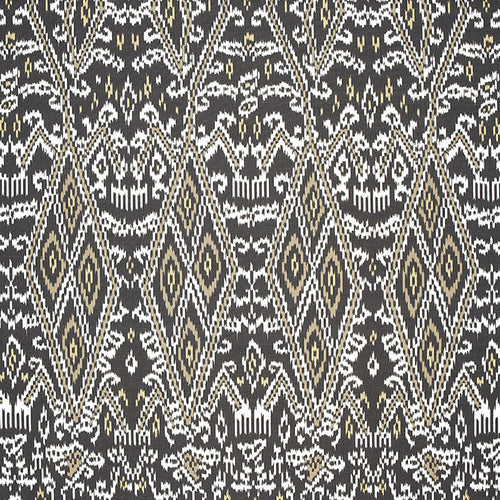 SCHUMACHER MAYA IKAT PRINT FABRIC / ASH