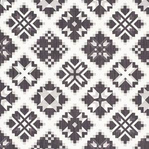 SCHUMACHER TRISTAN PATCHWORK FABRIC 76761 / CHARCOAL