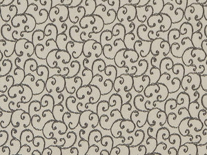 Silver Grey French Blue Swirl Upholstery Drapery Fabric