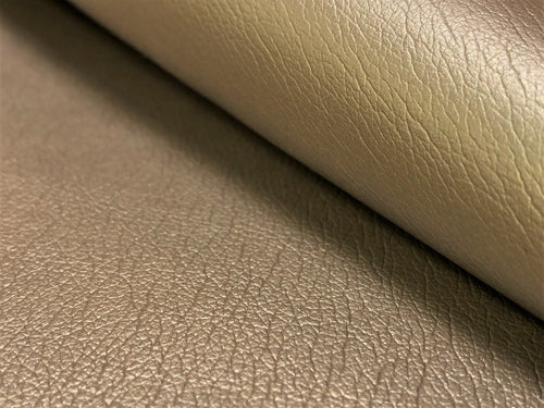 Designer Ultraleather Pearlized Mica Shimmery Taupe Faux Leather Mid Century Modern Upholstery Vinyl Fabric