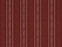 Load image into Gallery viewer, Burgundy Red Beige Stripe Upholstery Drapery Fabric