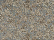 Load image into Gallery viewer, French Blue Grey Damask Paisley Upholstery Drapery Fabric