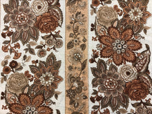 Load image into Gallery viewer, Vintage Schumacher Centerbrook Ecru Neutral Brown Beige Linen Floral Botanical Stripe Upholstery Drapery Fabric