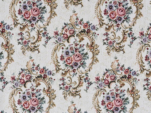Heavy Duty Victorian Floral Tapestry Off White Beige Forest Green Burgundy Pink Upholstery Fabric