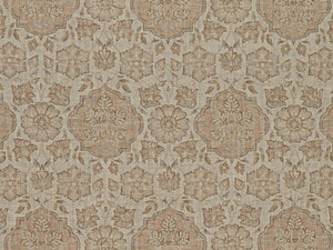 Grey Taupe Quartz Floral Moorish Medallion Upholstery Drapery Fabric