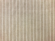 Load image into Gallery viewer, Designer Water &amp; Stain Resistant Beige White Neutral Belgian Linen Stripe Upholstery Drapery Fabric