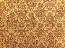 Load image into Gallery viewer, Beige Wheat Red Swirl Medallion Tapestry Water &amp; Stain Resistant Upholstery Fabric
