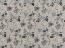 Load image into Gallery viewer, Heavy Duty Floral Tapestry Abstract Navy Blue Pewter Grey Gray Upholstery Fabric