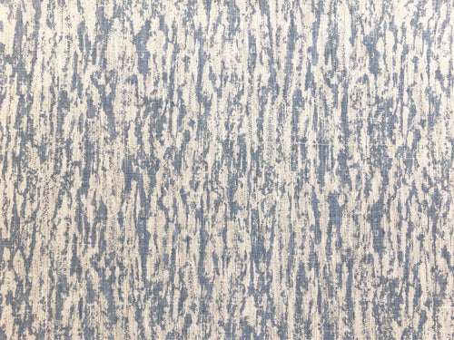 Scalamandre Sequoia Linen Print Sky Abstract Faux Bois Blue Ivory Drapery Fabric