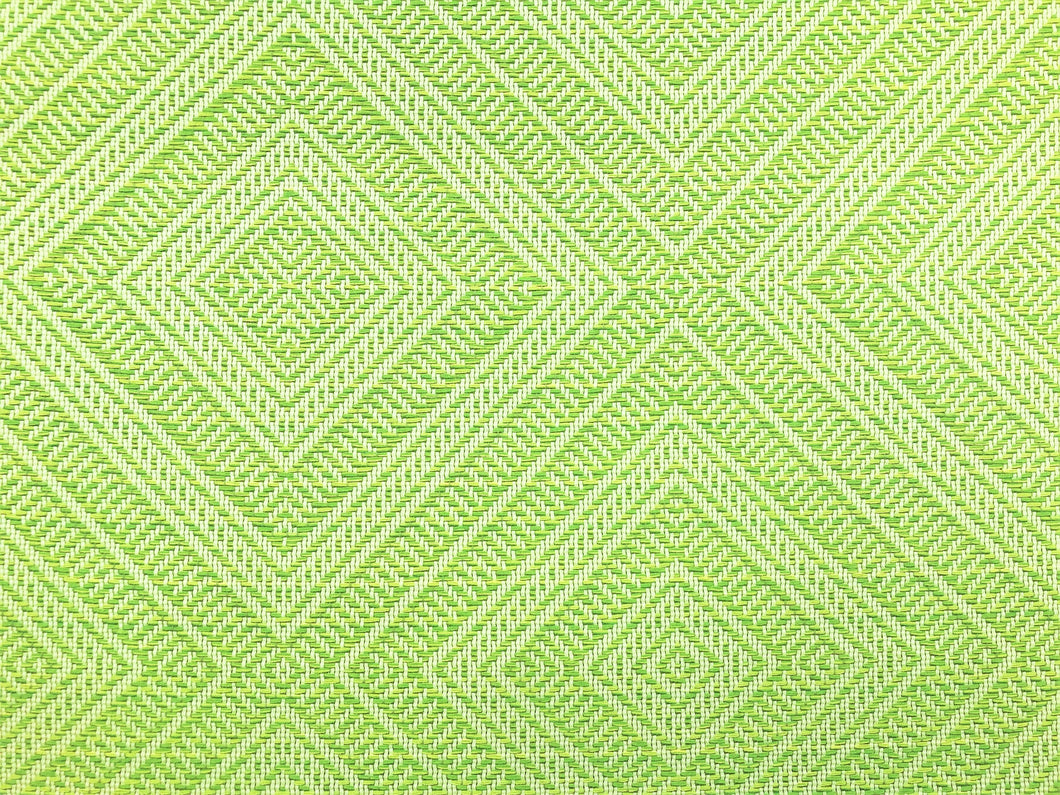 1.3 Yard of Schumacher Tortola Kiwi Lime Green Beige Geometric Woven Indoor Outdoor Water Resistant Upholstery Fabric