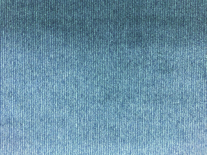 Designer Water & Stain Resistant Teal Green Blue Stripe MCM Mid Century Modern Velvet Upholstery Fabric