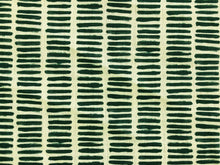 Load image into Gallery viewer, Nine Muses Charman Dash Dark Teal 11 Belgian Linen Geometric Abstract Green Ivory Upholstery Drapery Fabric