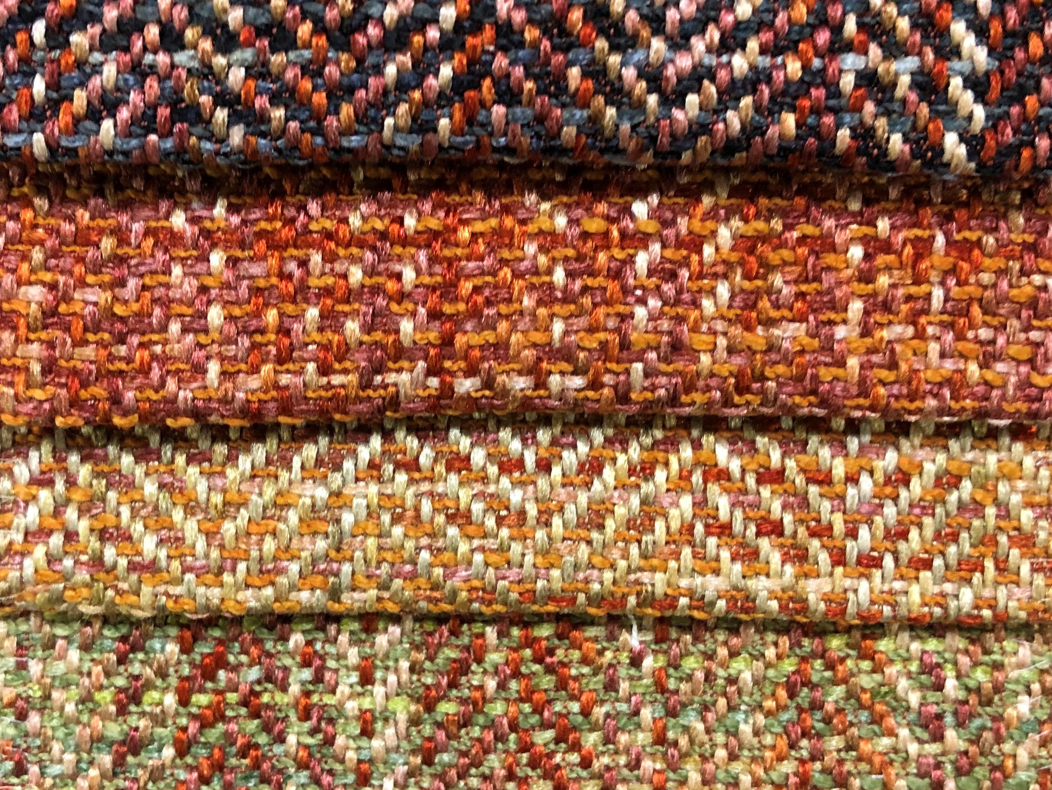 Blue Orange Upholstery Fabric Modern Coral Tweed Fabric for Furniture Blue  Green Small Scale Tweed Fabric for Chairs and Sofas SP 7825 