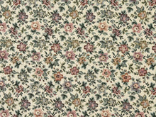 Load image into Gallery viewer, Heavy Duty Abstract Floral Tapestry Navy Blue Pink Plum Purple Peach Green Ivory Upholstery Fabric