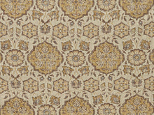 Load image into Gallery viewer, Beige Brown Mustard Grey Floral Moorish Medallion Upholstery Drapery Fabric