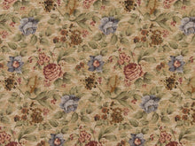 Load image into Gallery viewer, Heavy Duty Victorian Floral Tapestry Mauve Navy Blue Green Cream Upholstery Fabric