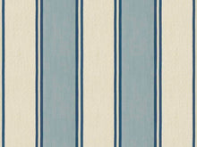 Load image into Gallery viewer, Crypton Navy French Blue Beige Nautical Stripe Upholstery Fabric