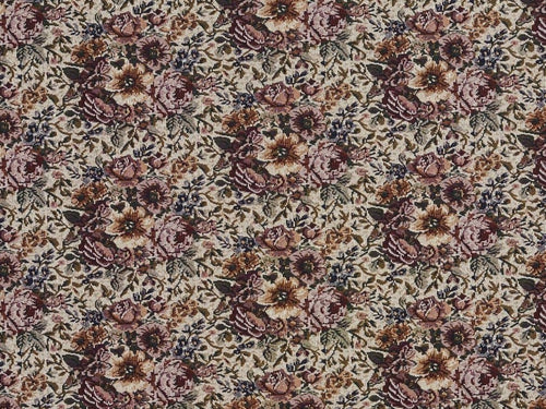 Heavy Duty Victorian Floral Tapestry Pink Magenta Dark Navy Blue Green Cream Beige Upholstery Fabric