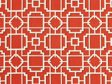Load image into Gallery viewer, Heavy Duty Orange Ivory Brown Geometric Trellis Upholstery Drapery Fabric