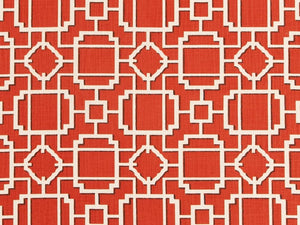 Heavy Duty Orange Ivory Brown Geometric Trellis Upholstery Drapery Fabric