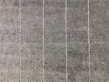 Load image into Gallery viewer, Designer Water &amp; Stain Resistant Woven Grey Stripe MCM Mid Century Modern Chenille Upholstery Fabric