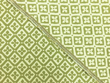 Load image into Gallery viewer, Reversible Designer Lime Green Beige Floral Diamond Upholstery Drapery Fabric