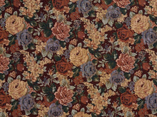 Load image into Gallery viewer, Heavy Duty Victorian Floral Tapestry Wine Beige Rusty Orange Navy Blue Emerald Green Upholstery Fabric