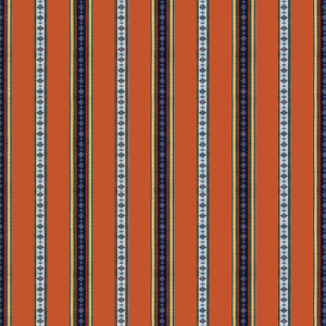 Brunschwig & Fils Rayure Broderie Fabric / Orange