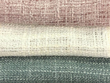 Load image into Gallery viewer, MCM Mid Century Modern Textured Tweed Mauve Ivory Steel Blue Drapery Fabric
