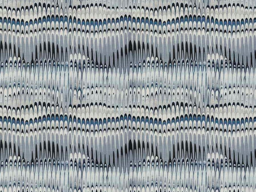 Austrian Navy Blue Aqua Cream Black Abstract Linen Upholstery Drapery Fabric
