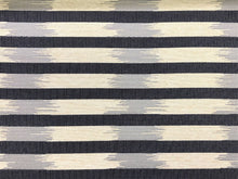 Load image into Gallery viewer, Christopher Farr Capri Azzurro Navy Blue Off White Beige Abstract Stripe Nautical Upholstery Fabric