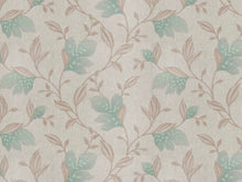 Load image into Gallery viewer, Taupe Beige Seafoam Green Botanical Floral Embroidered Drapery Fabric