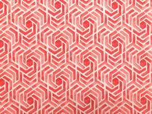 Load image into Gallery viewer, Raymond Waites for Mill Creek Coral Red White Geometric Abstract Cotton Drapery Fabric