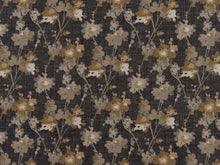 Load image into Gallery viewer, Heavy Duty Floral Tapestry Abstract Charcoal Black Mustard Beige Greige Ivory Upholstery Fabric