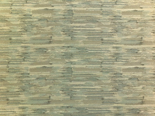 Abstract Aqua Blue Beige Gray Stain & Water Resistant Mid Century Modern Upholstery Fabric