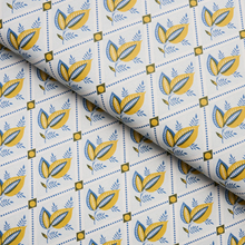 Load image into Gallery viewer, Schumacher Basile Trellis Wallpaper 5014230 / Yellow &amp; Blue