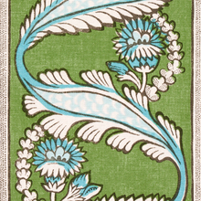 Load image into Gallery viewer, Schumacher Marielle Vine Fabric 180531 / Green &amp; Peacock