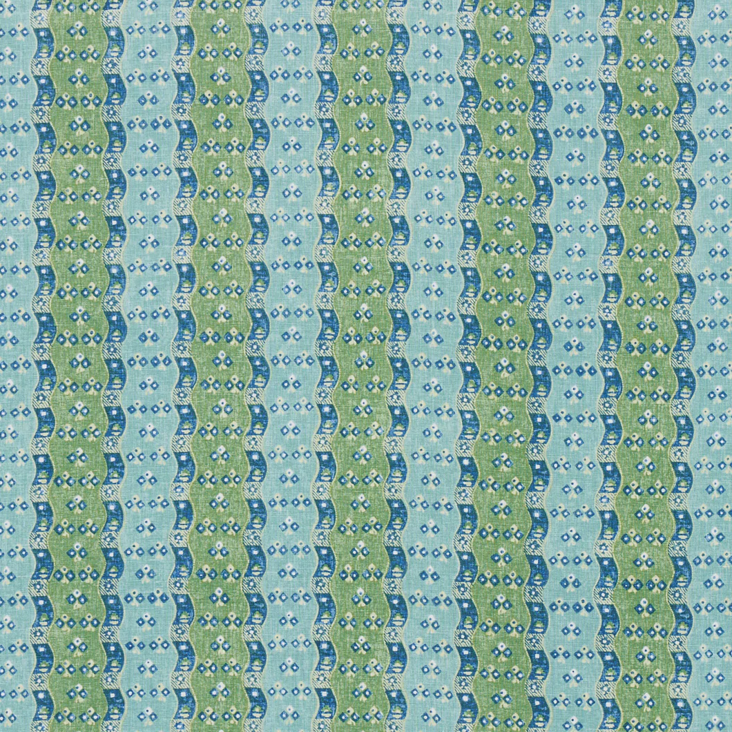 Schumacher Ottilie Stripe Fabric 180561 / Green