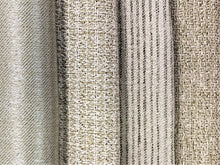 Load image into Gallery viewer, Light Dimming Silver Taupe Beige Metallic Stripe Tweed MCM Mid Century Modern Drapery Fabric RM-Classic