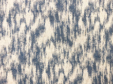 Load image into Gallery viewer, Designer Navy Blue Taupe Beige Linen Viscose Geometric Abstract Upholstery Drapery Fabric