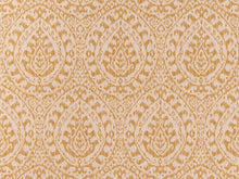 Load image into Gallery viewer, Heavy Duty Mustard Gold Cream Ikat Medallion Upholstery Fabric