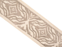 Load image into Gallery viewer, 2.5" Wide Linen Rayon Taupe Beige Embroidered Animal Pattern Drapery Tape Trim