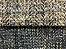 Load image into Gallery viewer, Heavy Duty Ivory Navy Steel Blue MCM Mid Century Modern Herringbone Tweed Upholstery Fabric FBR-NH