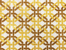 Load image into Gallery viewer, Cowtan + Tout Beverly Ochre Beige Mustard Gold Trellis Geometric Epingle Velvet Upholstery Fabric STA 974