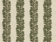 Load image into Gallery viewer, Cotton Linen Ivory Forest Green Botanical Floral Embroidered Drapery Fabric