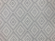 Load image into Gallery viewer, Greige Off White Grey Diamond Pattern Geometric Upholstery Drapery Fabric